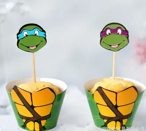 `NEW Teenage Mutant Ninja Turtles TMNT cupcake cases cupcake wrapper