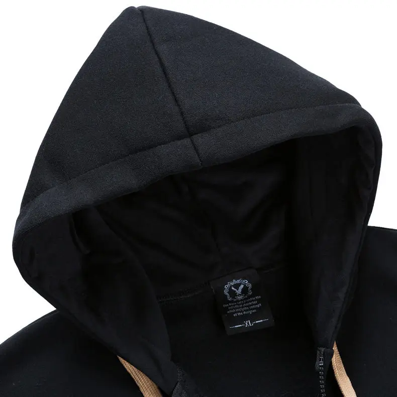 2019 Tracksuit Sets Men Casual Hooded Couple Fleece Cotton Male Sweatshirts Man Sportswear Suits Youth Zipper Cardigan+Pant 2PCS 4