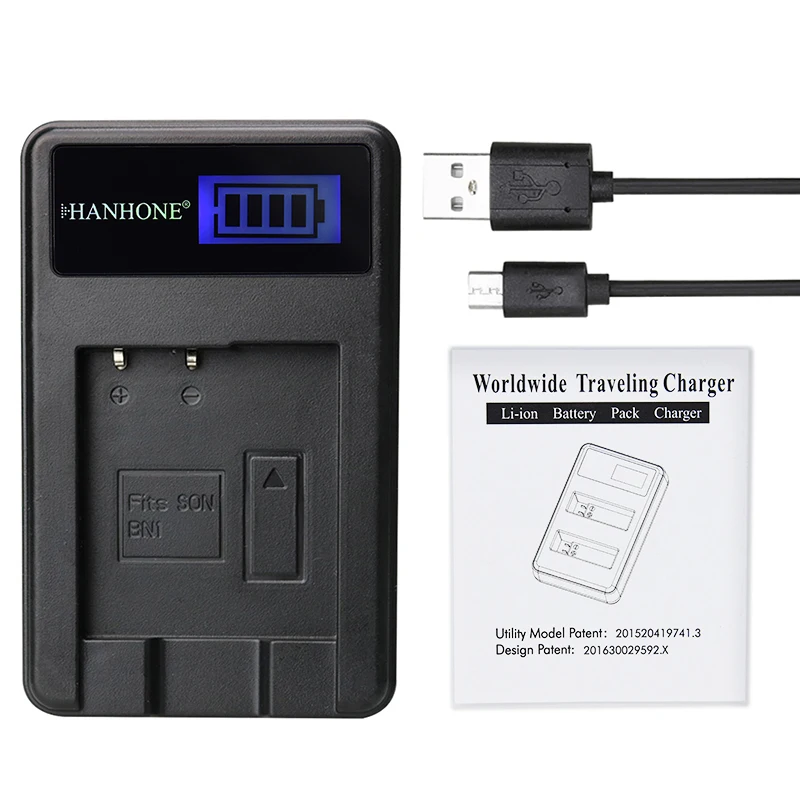 

NP-BN1 Charger LCD USB Battery Charger for DSC-W310 DSC-W350 W550 W560 W570 W580 W320 Digital Camera Battery