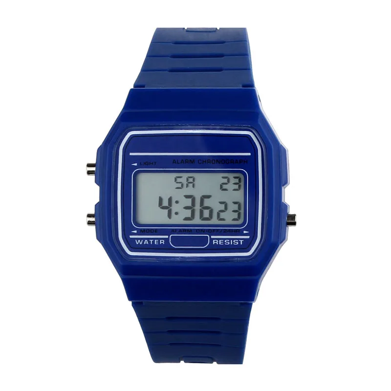8 цветов, мужские спортивные часы, минималистичный задний светильник светодиодный, цифровые часы с хронографом, двойные наручные часы для подарка@ F - Цвет: Blue