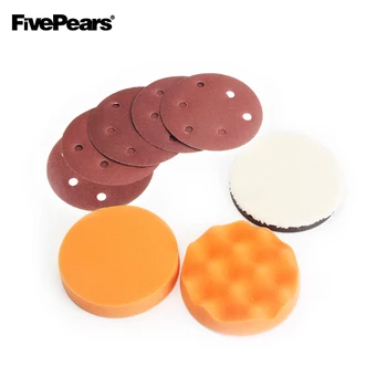 

FivePears 8pcs 5" 125mm 6" 150mm Polishing Foam Pad Air Sanding Disc Pad Pneumatic Sander Accessories set