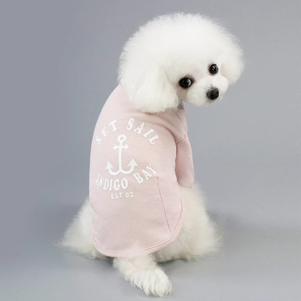 Дышащий хлопок Собака летняя одежда модные буквы печатные собаки охлаждающий жилет для йоркширского терьера футболки для собак 10A