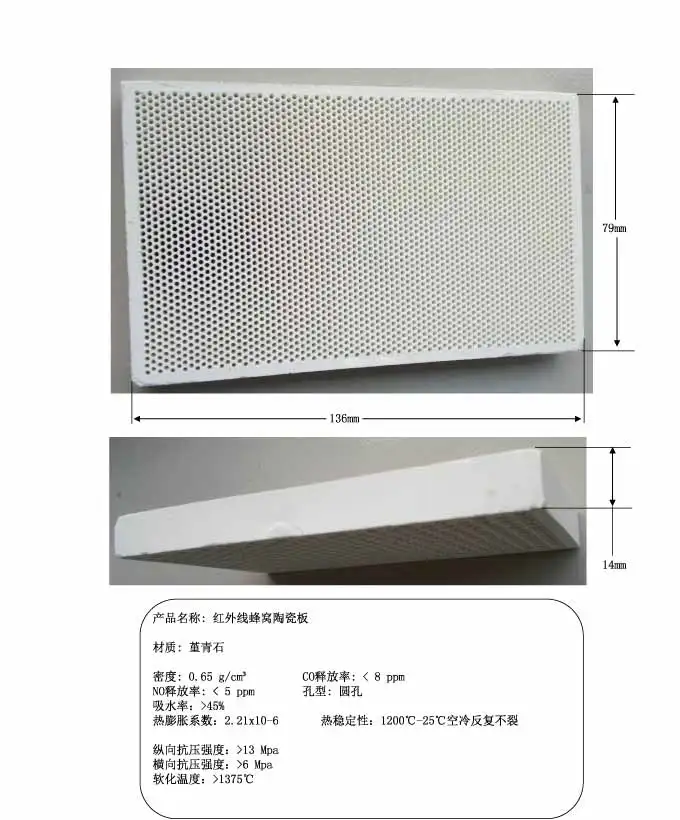 Инфракрасная сотовая керамическая пластина 136x79 мм 2 шт.|plate|plate ceramic |
