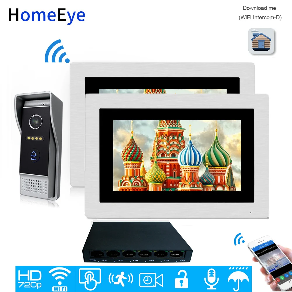 HomeEye 720P WiFi IP Video Door Phone Video Intercom Home Access Control System Android/IOS APP Remote Unlock Motion Detection HomeEye 720P WiFi IP Video Door Phone Video Intercom Home Access Control System Android/IOS APP Remote Unlock Motion Detection