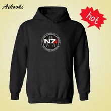 Mass Effect N7 Hooded Mens Long Sleeve Hoodies Mens Hip Hop with Sweatshirt Men Luxury Brand Casual Hoody xxs-4xl Black White