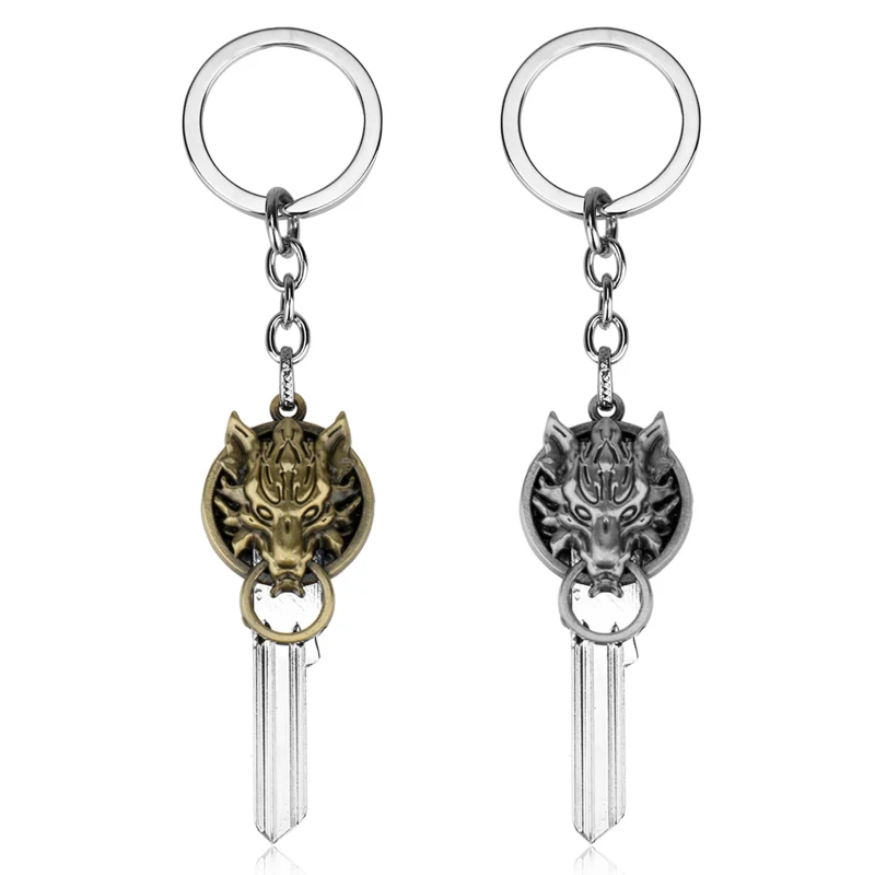 

dongsheng Game Final Fantasy VII Cloud Strife Wolf Head Keychain Cosplay Anime Accessory Jewelry Key Chain llaveros Key Ring-50