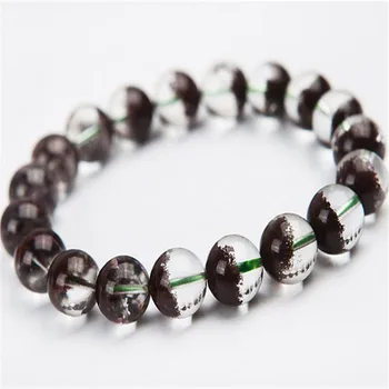 

Red Crystal Round Bead Bracelets For Women Female Genuine Red Natural Phantom Quartz Bracelet