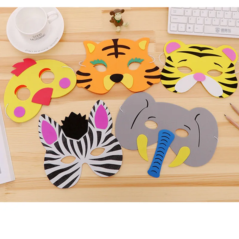 

Tropical Party EVA Foam Animals Mask Baby Shower Safari Birthday Party Decorations Kids Halloween Jungle Party Decoration Favors