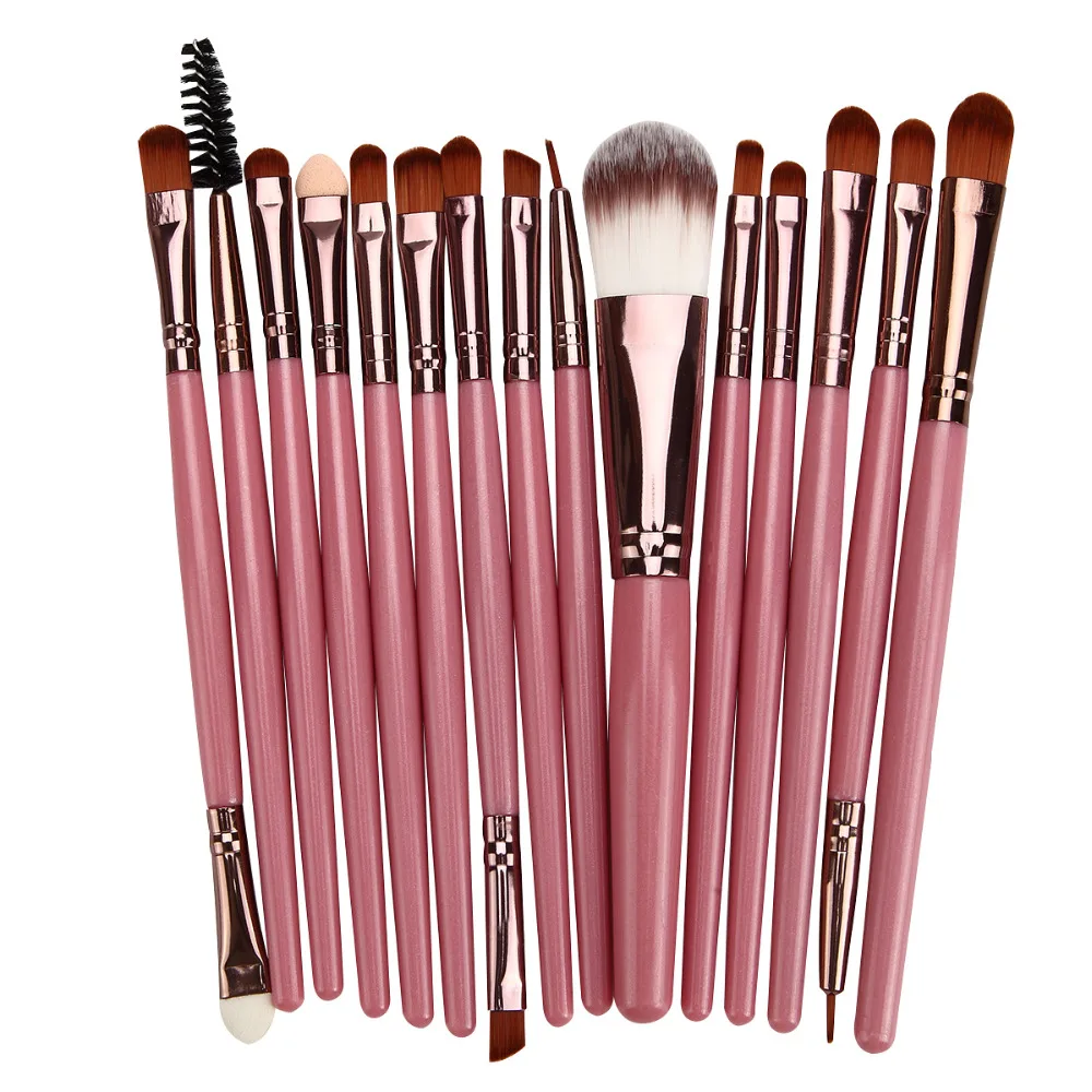 

15Pcs Makeup Brushes Set Foundation Powder Blush Eyebrow Eyeshadow Eyeliner Contour Concealer Highlighter Lip Blending Brush Kit