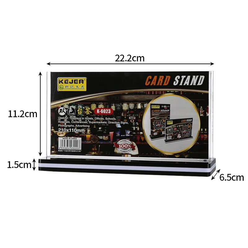 Прозрачная Т-образная подставка для карт, стол, меню, обслуживание, этикетка, офис, бизнес, ресторан, для встречи, Настольная этикетка, рамка для карт, держатель для карт - Color: 210x110mm