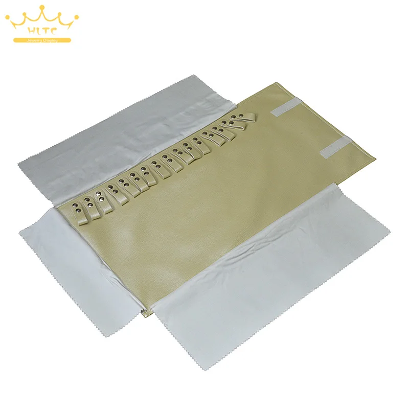 Модная ткань золотой цвет ювелирные изделия с блестками дисплей сумка для хранения ювелирных изделий Коробка Ожерелье заклепки кулон ролл