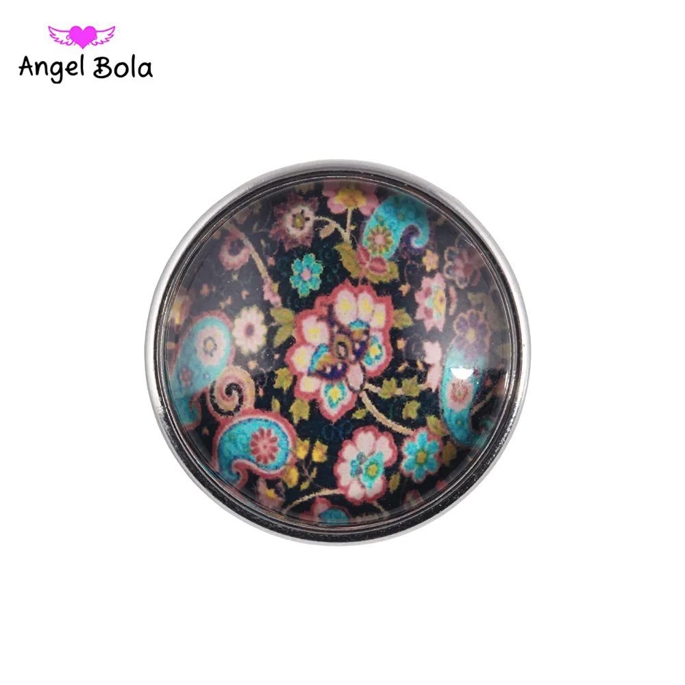 

High Quality Resin items styles DIY 18mm Flowers Charm Snap Button For Women Snap Button Bracelet Gift Jewelry NK002-139
