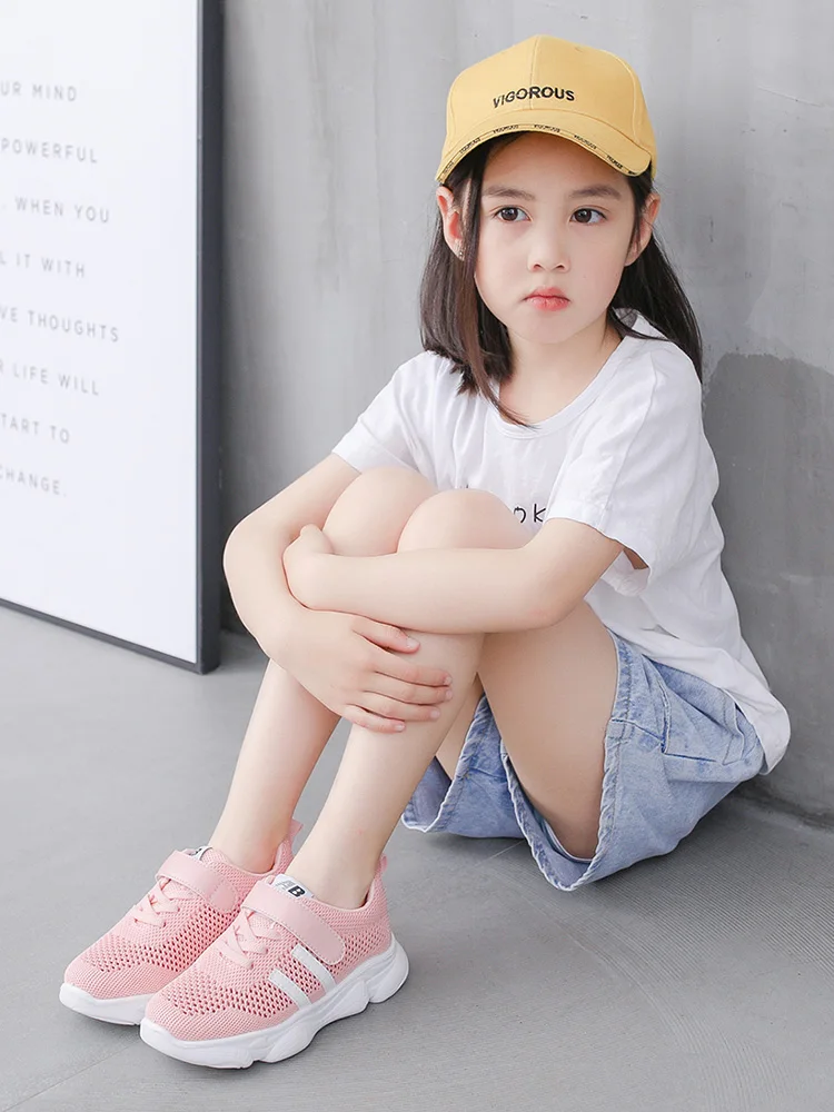 

Girls net shoes 2019 new children's big children's sports shoes summer girls fly woven shoes mesh breathable children's shoes