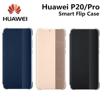 

Brand Leather Case for Huawei P20 / P20 Pro Smart Flip Case for Huawei P20 /Pro Original Mirror Window Sleep Wake up Flip Cover