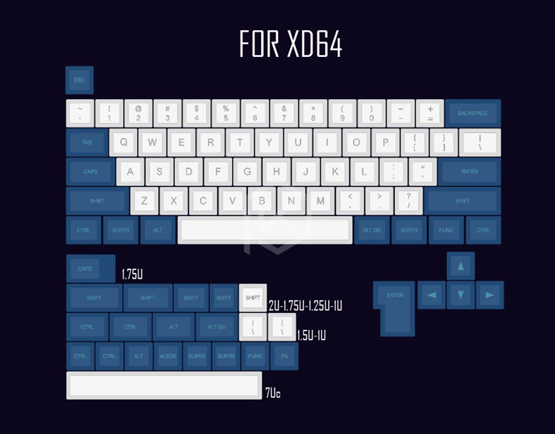 Dsa pbt топ печатные легенды белые синие брелки лазерная гравировка gh60 poker2 xd64 87 104 xd75 xd96 xd84 cosair k70 razer blackwidow - Цвет: For XD64