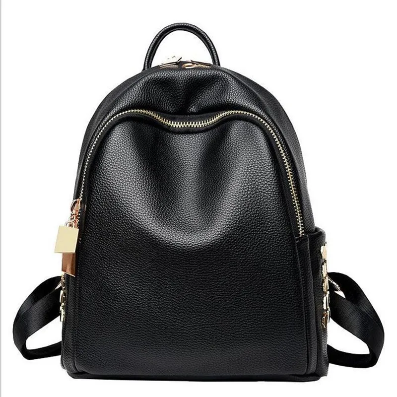 2017 new Woman Backpack Fashion Designers School Bag casual Black