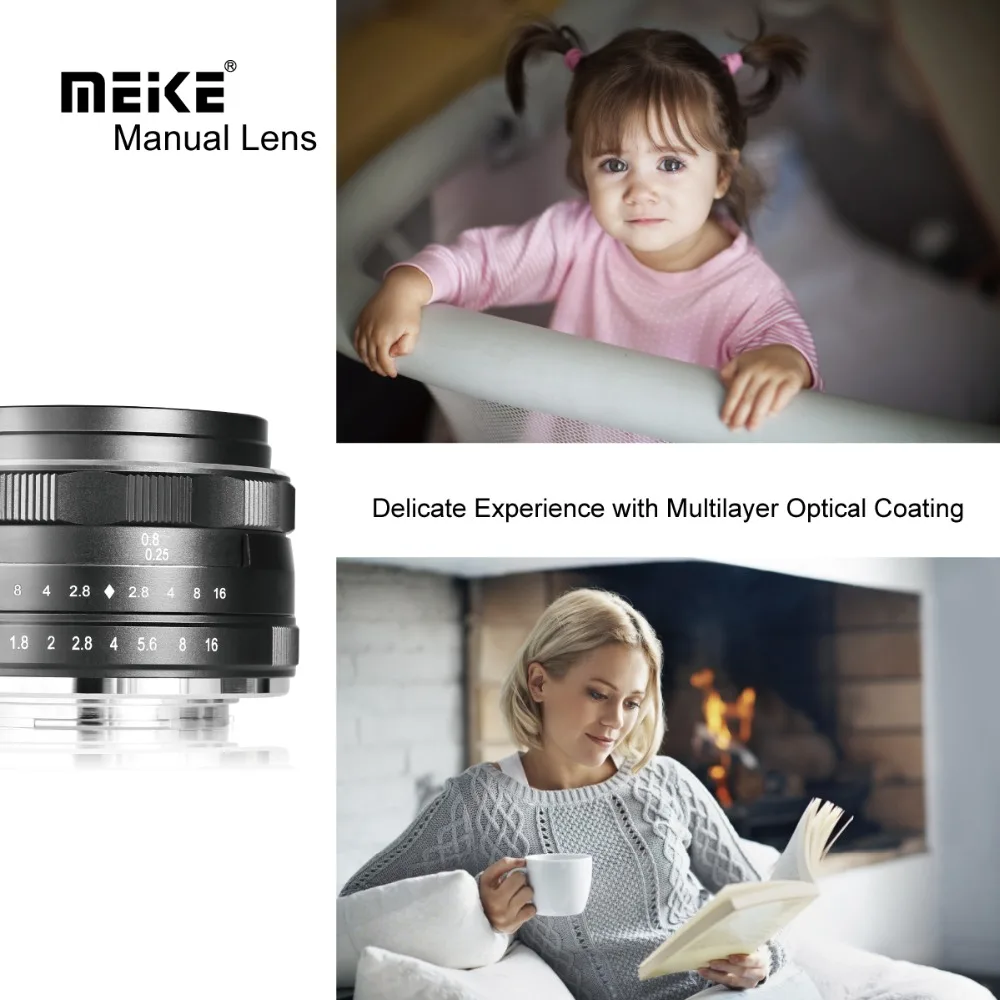 Meike 25mm/F1.8 Prime Lens APS-C Wide Angle Manual Lens for Fuji /for E Mount /for M4/3 /for EF-M A7 A7R A7RIII A9 A7II A6000