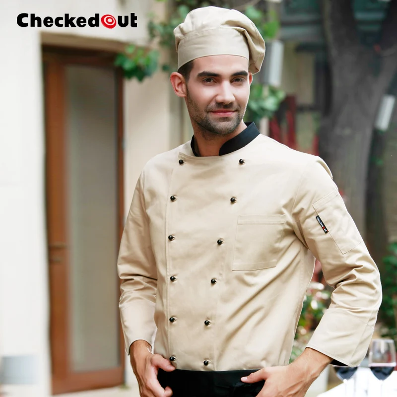Buy Cook suit long sleeve chef jacket checkedout chef