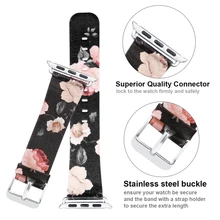 Для iwatch Apple Watch Series 1 2 3 Bluetooth Smart Watch Band с цветочным принтом Регулируемая Замена кожаных аксессуаров браслет