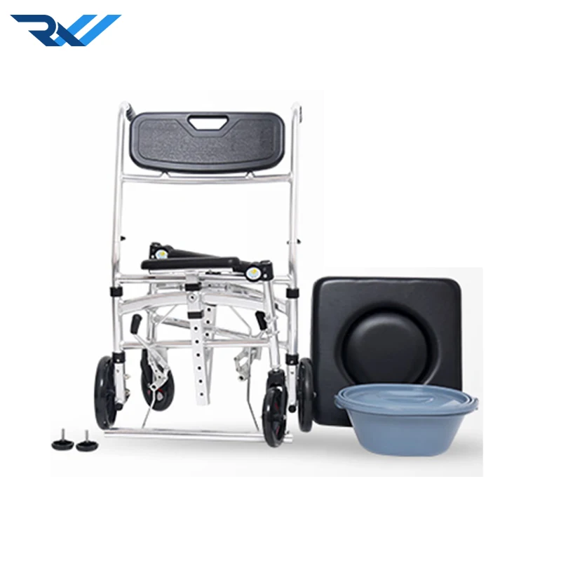 Высокое качество стул для туалета больничный Регулируемый складной стул для ванной с колесами
