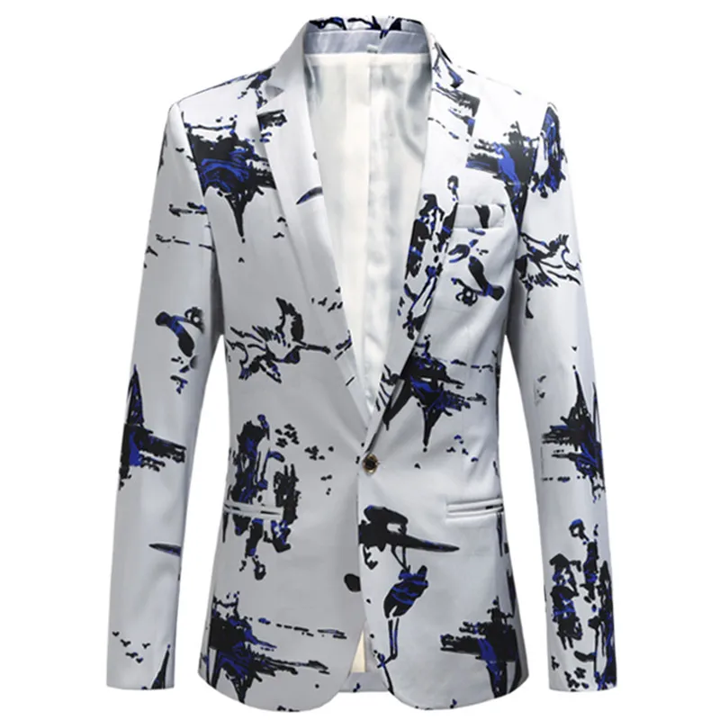 2018 Fashion New Men's Boutique Print Suit Coat / Men's casual blazers jacket