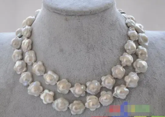 

Hot sale new Style >>>>> 30" 18mm plum blossom white KESHI REBORN PEARL NECKLACE
