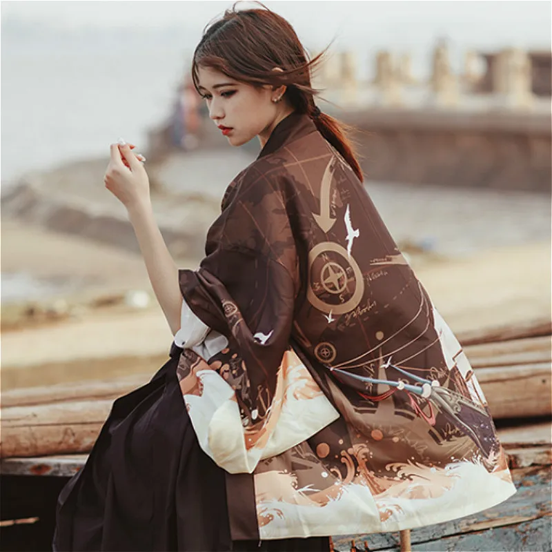 Women Chiffon Japanese Kimono Cardigan tunic Printed harajuku Sleeve Blouse Summer Shirts Beach Cover Up Tops Boho Loose Ladies
