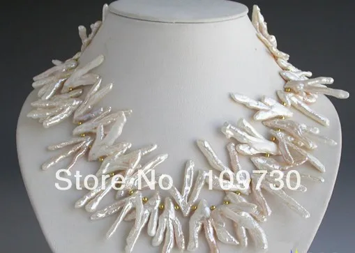 

Jewelry 0012439 Rare 18" 30mm white Chicken Foot baroque Freshwater cultured pearl necklace