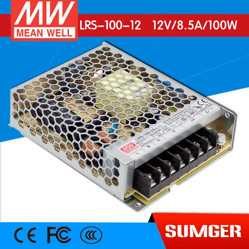 

[Freeshiping 6Pcs] MEAN WELL original LRS-100-12 12V 8.5A meanwell LRS-100 12V 102W Single Output Switching Power Supply