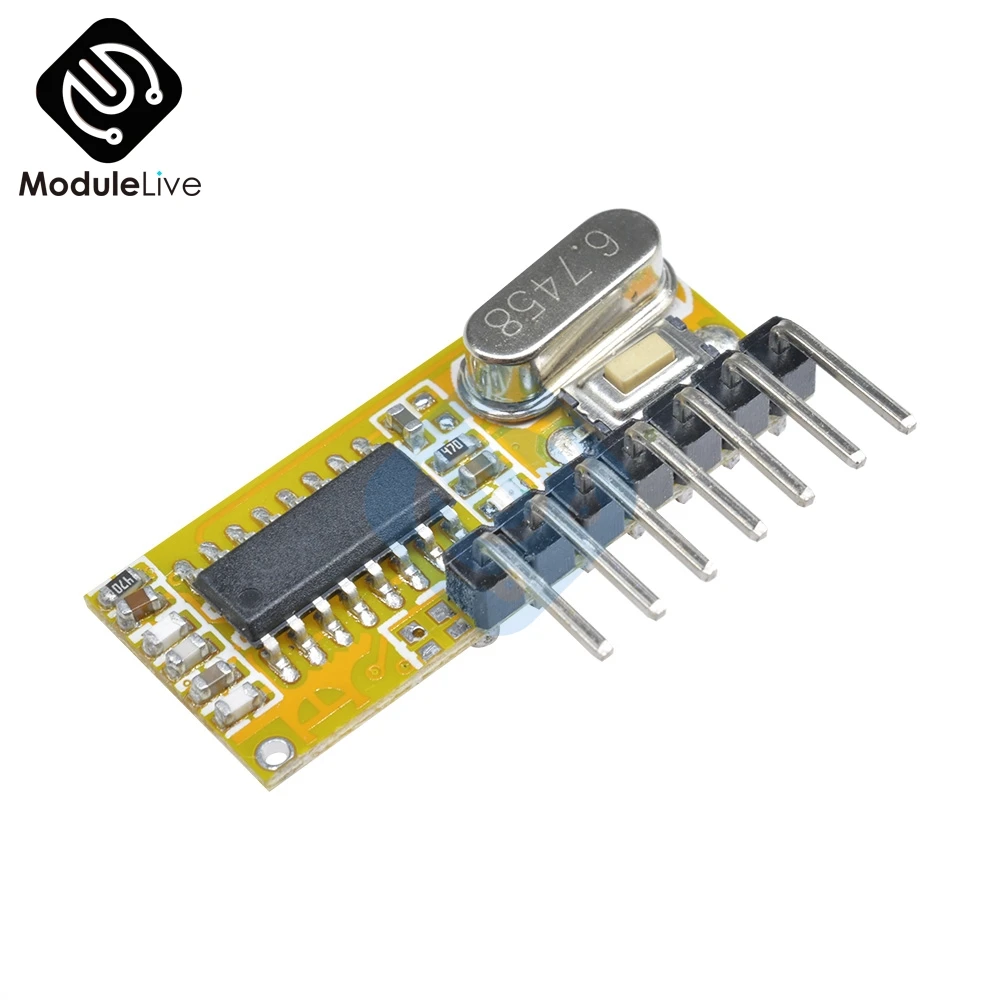 

RXC6 433Mhz Superheterodyne Wireless Receiver PT2262 Code Steady for Arduino AVR Diy Kit Electronic PCB Board Module