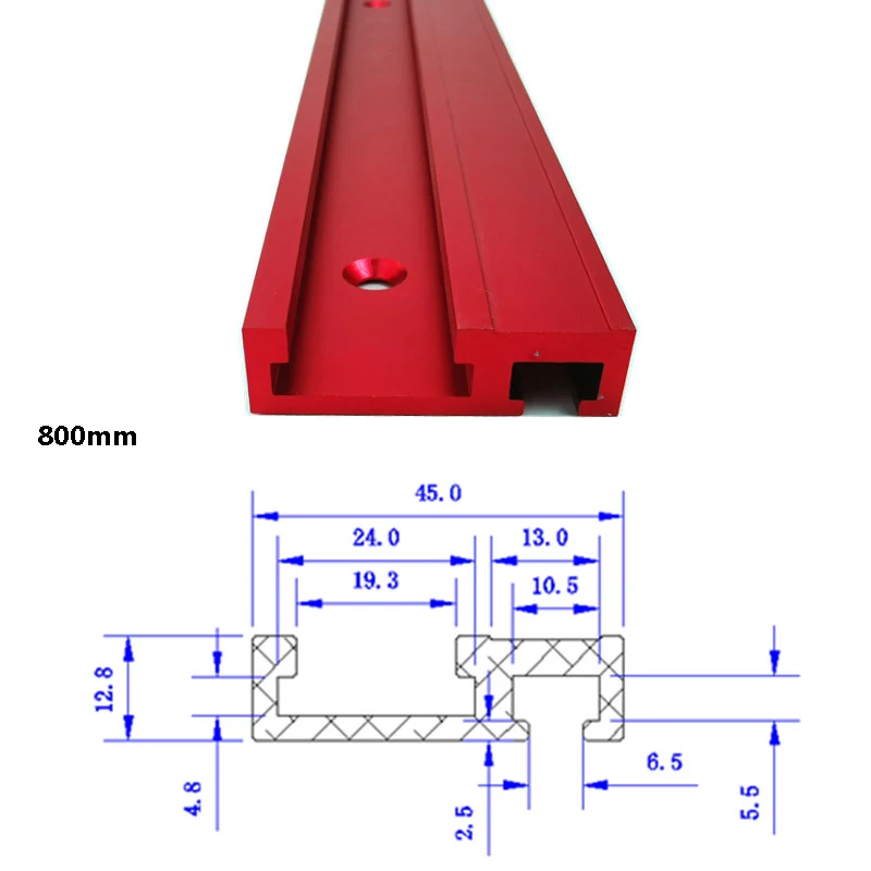 Желоб из алюминиевого сплава Т-треки модель 45 т слот и стандартный Торцовочная дорожка стоп и торцовочный датчик для верстака маршрутизатор стол - Цвет: 800mm