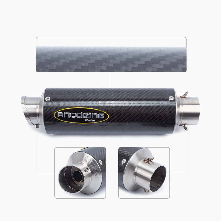 Para Kawasaki Z800 z 800 2013-2016 carbono Fibra silenciador de escape eslabón intermedio tubo escape slip on