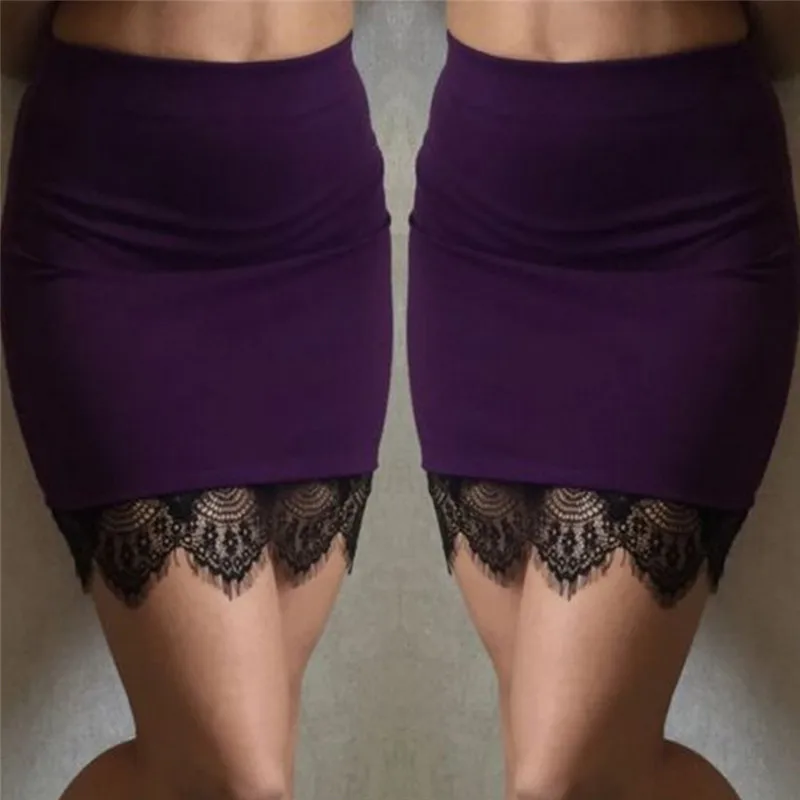 

1Pcs Black Pencil Skirt Lace Bodycon Skirts Fashion Womens Spring Summer Tight Sexy Mini Skirt 4 Color