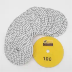 SHDIATOOL 10 шт 4 "/100 мм Professional White Diamond Влажные или сухие полировки #100 Смола Бонд шлифовальные диски полировки камня диск