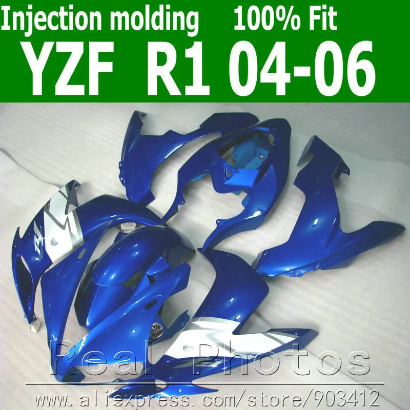 Комплект обтекателей под давлением для YAMAHA R1 2004 2005 2006 комплект синего и белого