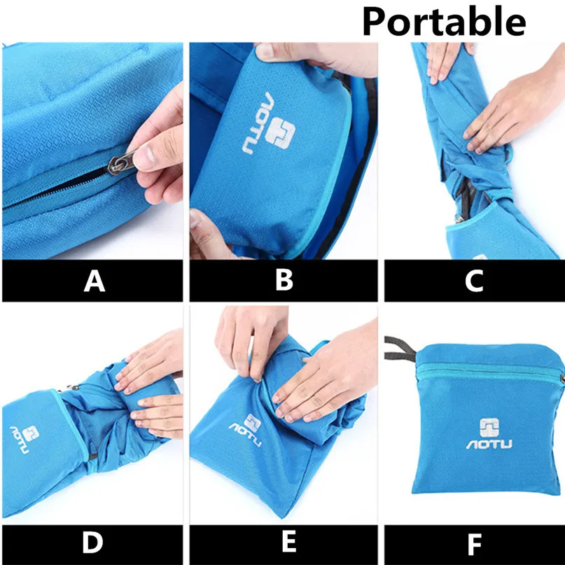 Lightweight Nylon Foldable Backpack Waterproof Backpack Folding bag Ultralight Outdoor Pack for Women Men Travel Hiking #3j12#F (8)
