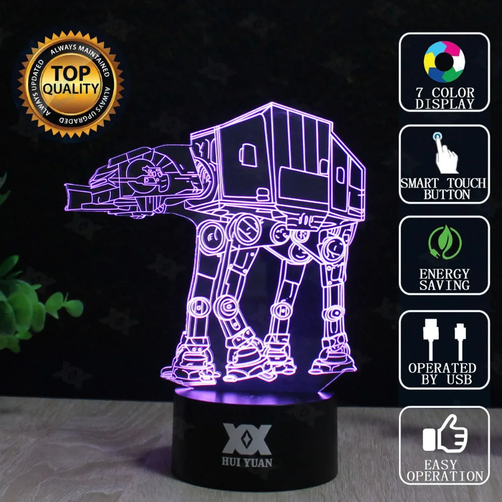 Звездные войны Звезда смерти лампа AT BB 8 3D LED Новинка ночные светильники USB