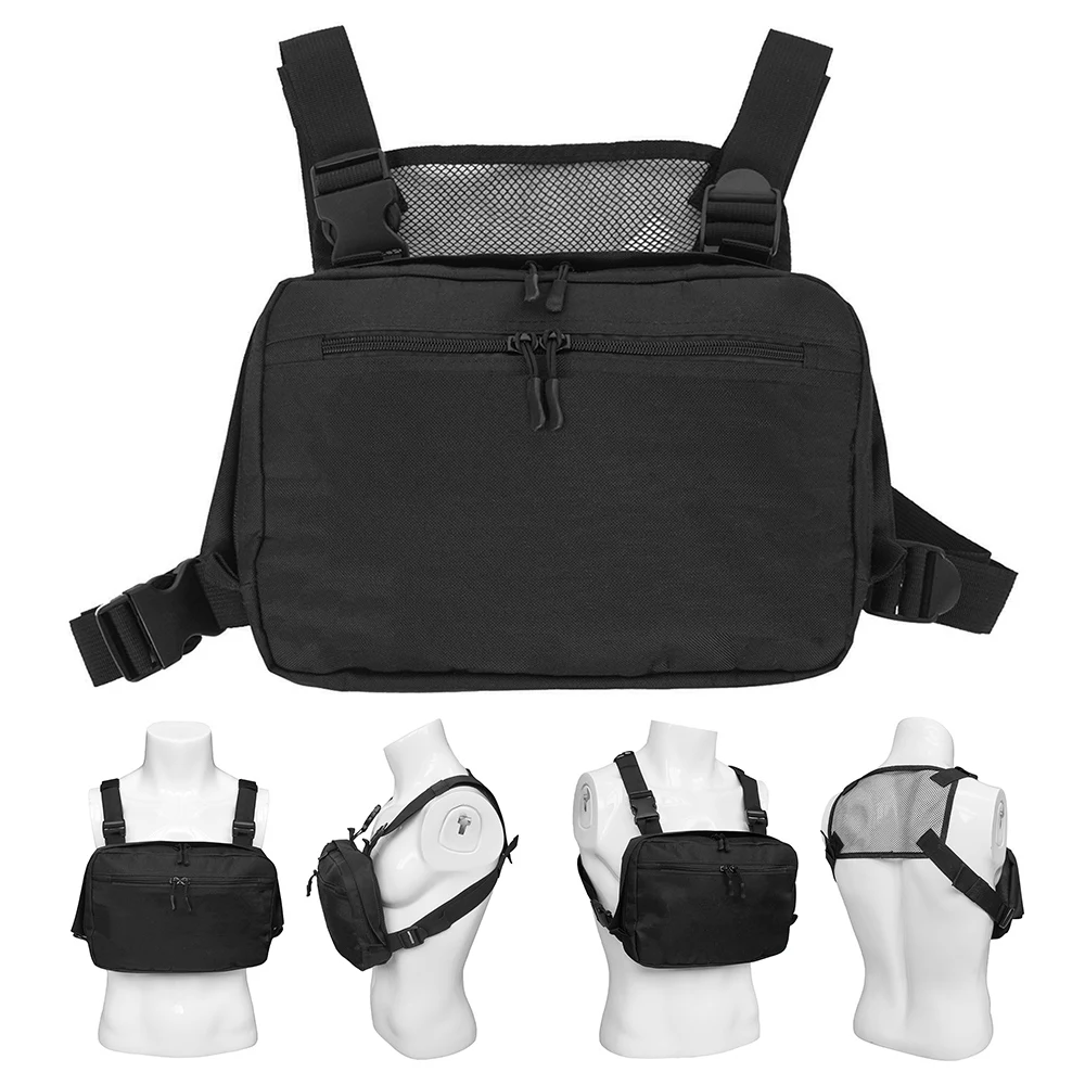 Men Outdoor Tactical Bag Adjustable Chest Rig Shoulder Front Bag Pack Hunting Bag Hiking Hunting Camping Cycling Chest Pack