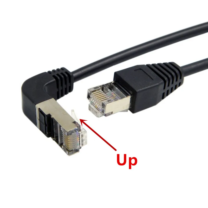 Локоть вверх и вниз Угловой 90 градусов 8P8C FTP STP UTP Cat 5e Lan Ethernet сетевой патч корд