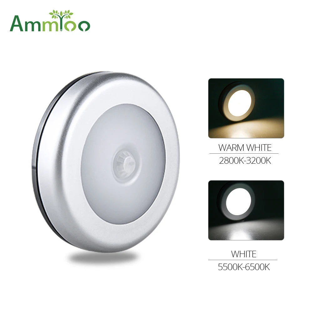 AmmToo 6 LED ночник беспроводной датчик Настенный светильник PIR движения Лампа Авто