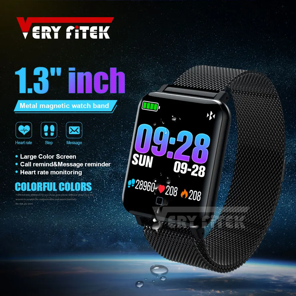 Comprar Reloj inteligente VERYFiTEK M19, Monitor de presión arterial, reloj para hombres y mujeres, reloj inteligente para Android IOS