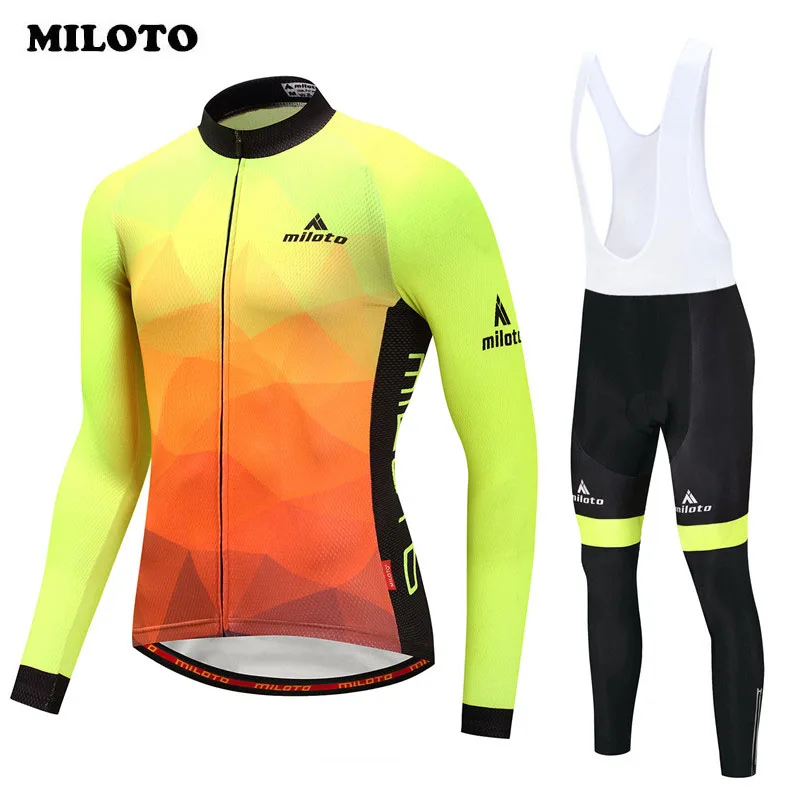 Miloto Cycling Jersey Long Sleeve Set pro team Cycling Clothing Autumn Road mtb Bike Jersey Suit