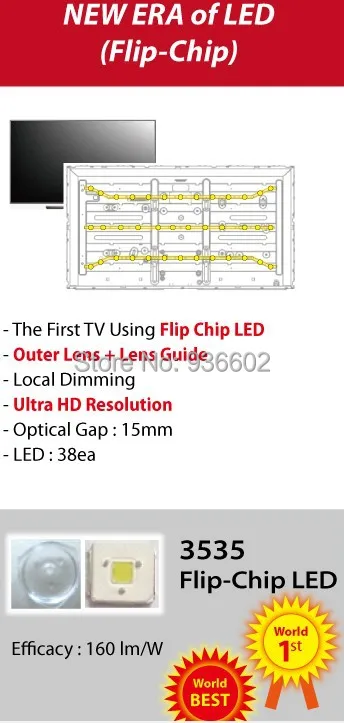 Люменов LED подсветка флип-чип LED 2,4 Вт 3 в 3535 холодный белый 153LM для SAMSUNG LED LCD подсветка ТВ приложения