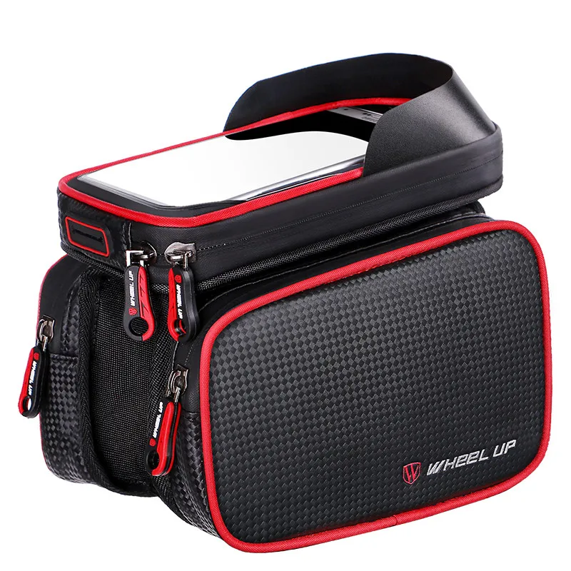 cheap Front Bicycle Bike Bag Rainproof Top Tube MTB Cycling Riding Frame Front Head Bag Pannier for 6.2inch Cell Phone Smartphone Case