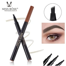 MISS ROSE 4 головки вилка карандаш для бровей карандаш водостойкие брови ручка макияж бровей Татуировка ручка макияж 3 цвета