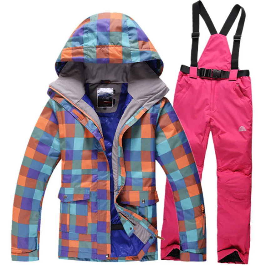 Free Shipping 2016 New GSOU SNOW Ski Suit Women Sets Windproof Breathable Waterproof Jacket+Pants Warm Clothes | Спорт и развлечения