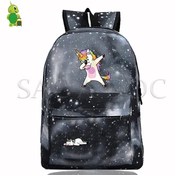 

Funny Unicorn Galaxy Space Backpack School Bags for Teenagers Boys Girls Laptop Backpack Dab Unicorn Casual Travel Rucksack