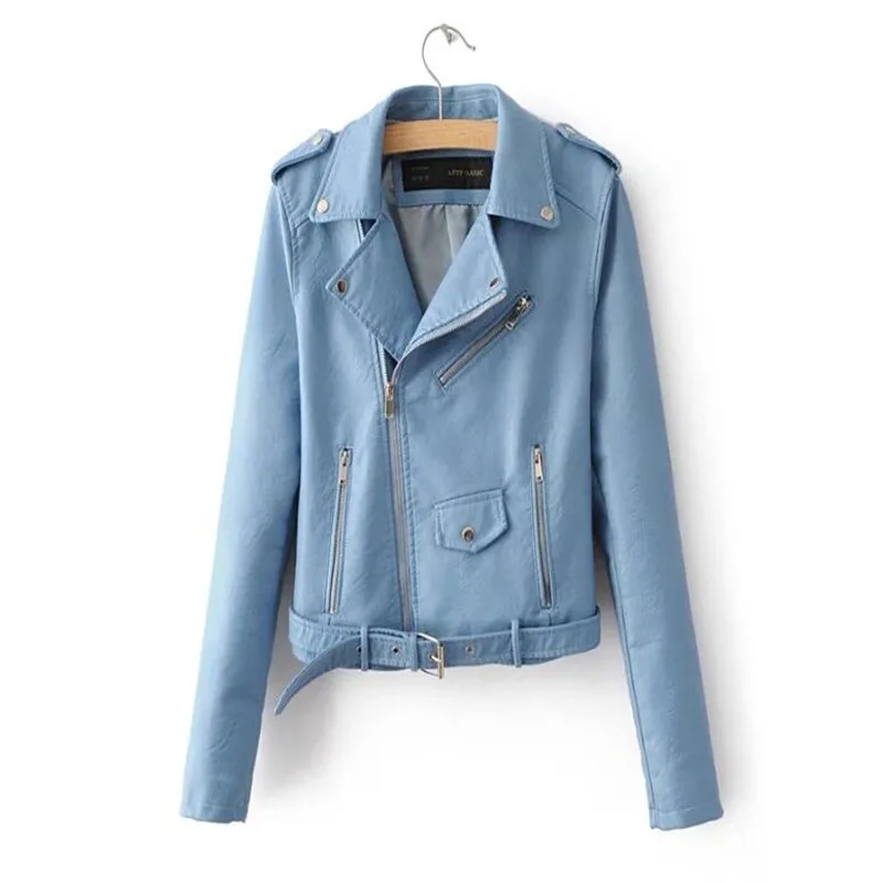 

New 2018 Autumn New Short Faux Soft Leather Jacket Women Fashion Zipper Motorcycle PU Leather Jacket Ladies Basic Street Coat