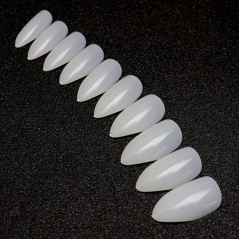 100 шт./кор. накладные ногти Типсы полного покрытия овальной стилет 3D накладные ногти натуральный прозрачный белый накладные ногти