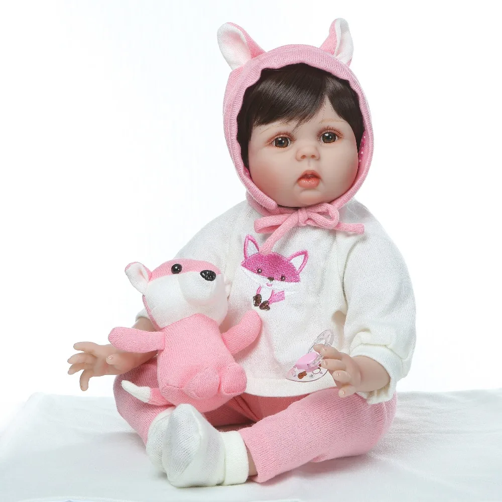 

22 inch Soft Silicone Reborn Babies Dolls Toys Girls Brinquedos Dolls Vinyl Toddler Babies Doll Kids Christma Birthday Gift
